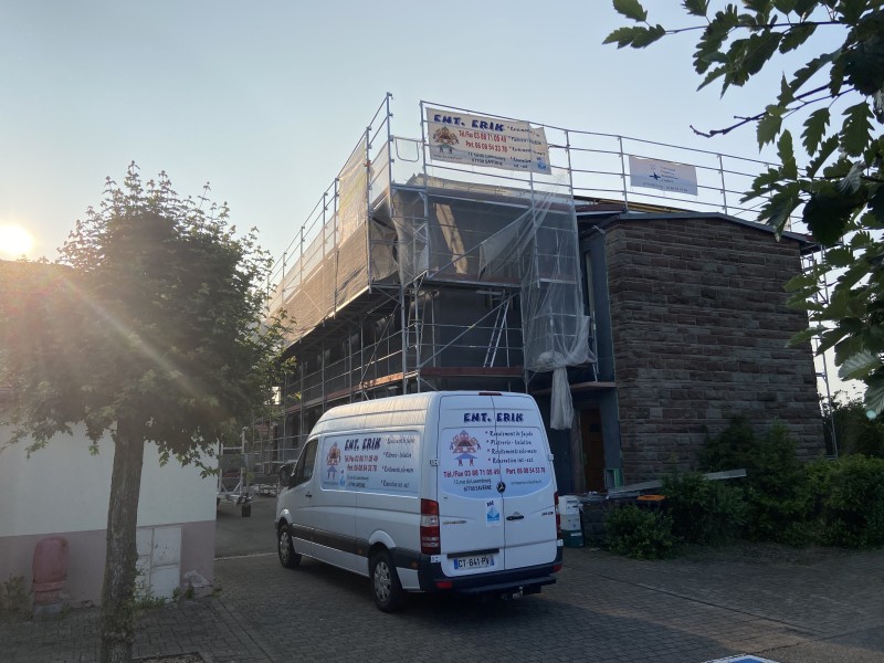 Isolation par l’extérieur du bâtiment périscolaire de la commune de Steinbourg proche de Saverne
