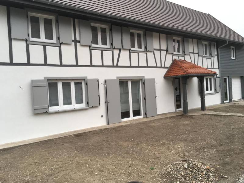 Rénovation de la façade d'une maison à colombage à Kilstett dans le Bas-Rhin